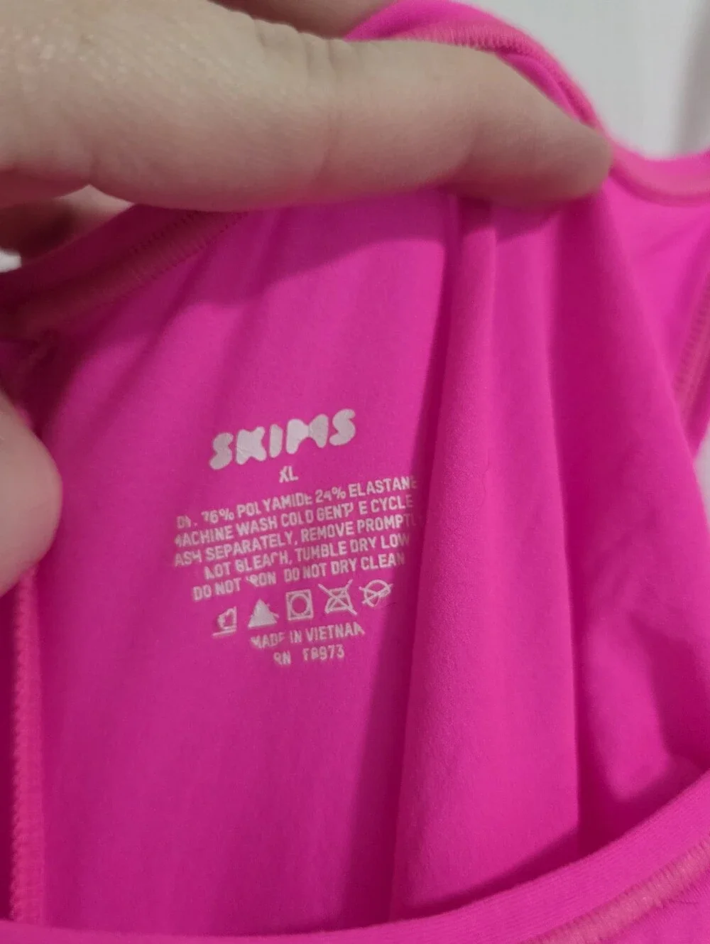 SKIMS XL Womens Hot Pink Scoop Neck Slip Dress